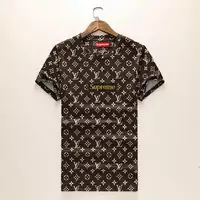 supreme t-shirt france gift broderie supreme brown